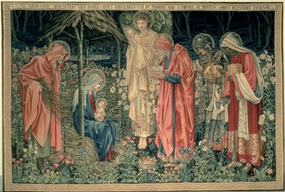 De Aanbidding der Wijzen, gemaakt door William Morris en Co., Merton Abbey door Edward Burne Jones